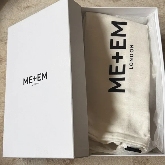 ME+EM Black Silver Studded Ballerina Flat 7 37 Leather Box + Bag Ballet - Picture 16 of 16